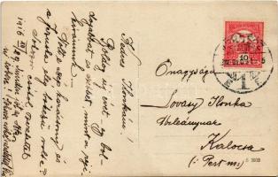 1916 Osztrák-magyar katonai művészlap / WWI Austro-Hungarian K.u.K. military art postcard, soldier f...