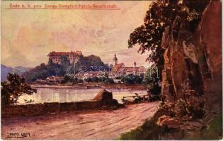 Grein an der Donau. Ertse k.k. priv. Donau-Dampfschiffahrts-Gesellschaft s: Fritz Lach (EK)