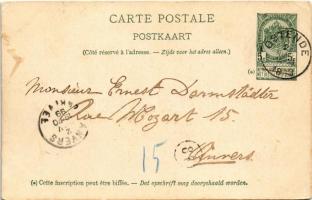 1899 (Vorläufer) Paquebots de l'Etat Belge Ligne Ostende-Douvres. A bord du paquebot: Marie-Hen...