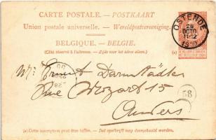 1900 Paquebots de l'Etat Belge Ligne Ostende-Douvres. A bord du paquebot: La Flandre / Belgian ...