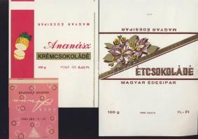 5db csokipapír a régmúltból, mint: Budapest szelet, Ananász krémcsokoládé