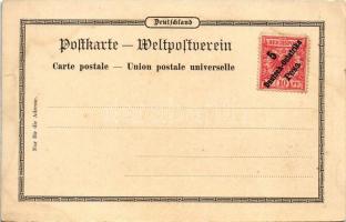 Bagamoyo, Deutsch-Ost Afrika. Kais. Bezirks-Amt, Strassenpartie, Eingang Kath. Mission. Art Nouveau,...