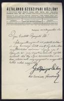 1931 Goldfinger Gábor fejléces szignált levele