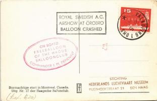 1958 Stormachtige start in Montreal, Canada. Haagsche Ballonclub / Stormy start in Montreal. The Hag...