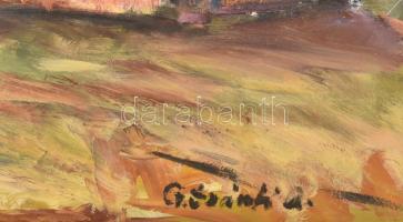 G. Szántó András (?-2002): Zsámbéki romtemplom. Olaj, farost, jelzett. Fakeretben. 75x76 cm