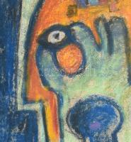 Rác András (1926-2013): Két fej. Kréta, papír, jelzés nélkül. Proveniencia: A művész hagyatéka. Kétr...