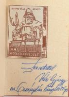 Váci Könyvkötészet Vác. Üres minikönyv, egészvászon kötés, dedikált, jó állapotban