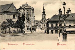 Budapest I. Tabán, Döbrentei tér, Keller Ignác üzlete, Tabáni bor és sörcsarnok, gyógyszertár