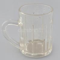 Régi 3 dl-es sörös pohár, magyar koronás jelzéssel, m: 11 cm