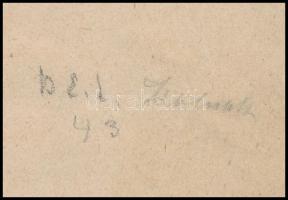 Deák Ébner Lajos (1850-1934): Korsós nő. Ceruza, papír. Jelzett. Proveniencia: Kézdi-Kovács László (...