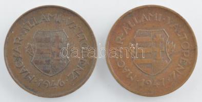 1946-1947. 2f bronz (2xklf) T:1-,2 kis ph. 
Adamo F1