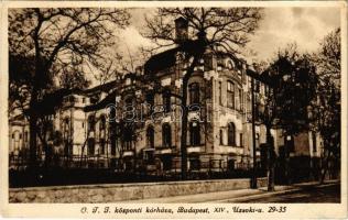 1938 Budapest XIV. OTI központi kórháza, Uzsoki utcai kórház (korábban izraelita leányárvaház). Uzsoki utca 29-35.