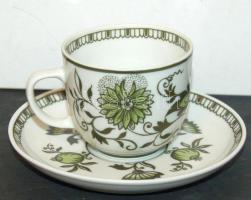 Csepel Művek jelzésű hollóházi porcelán kávéscsésze alátéttel