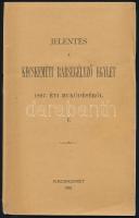 1887 Kecskemét, Jelentés a Kecskeméti Rabsegélyező Egylet 1887. évi működéséről, 28p