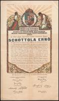 1921 A Magyar Hiszek megzenésítésére érkezett pályaművek bemutatójára szóló meghívó a Nemzeti Akadémiára, irredenta, hajtott