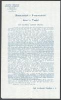 1915 Bp., "Uránia" Országos Nővédő Egyesület "Rezet - Vasért!" - Gróf Andrássy Gyuláné felhívása