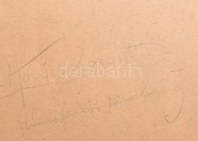 Kézdi-Kovács Lóránt (1897-1916): Rómaifürdő tanulmány. Olaj, karton, jelezve jobbra lent. A hátoldal...