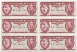 1992. 100Ft (9x) háromszor hármasával sorszámkövetők, a sorszámkövető részek között 1-1 ugrással &qu...