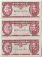 1992. 100Ft (9x) háromszor hármasával sorszámkövetők, a sorszámkövető részek között 1-1 ugrással &qu...