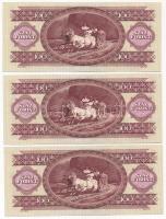 1984. 100Ft (3x) sorszámkövetők "B 442 201226 - B 442 201228" T:I- hullámos papír
Adamo F...