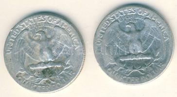 USA 1943-50. 1/4$ Ag "Washington" (2x) T:3,3-