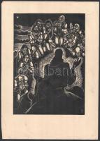 cca 1933 Dallos Hanna (1907-1944): Bibliai jelenetek. 9db. fametszet, papír, jelzett a metszeten, apró sérülésekkel 28,5x20,5 cm