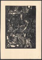 cca 1933 Dallos Hanna (1907-1944): Bibliai jelenetek. 9db. fametszet, papír, jelzett a metszeten, ap...
