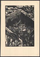 cca 1933 Dallos Hanna (1907-1944): Bibliai jelenetek. 9db. fametszet, papír, jelzett a metszeten, ap...