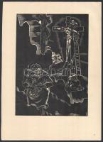 cca 1933 Dallos Hanna (1907-1944): Bibliai jelenetek. 9db. fametszet, papír, jelzett a metszeten, ap...