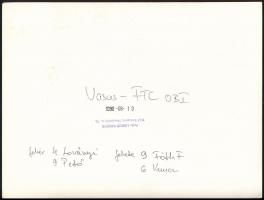 1990 Vasas-FTC OB I. vízilabda mérkőzés, sajtófotó, László Sándor felvétele, hátoldalán pecséttel je...