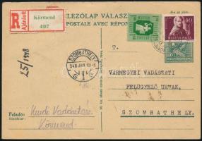 1948 Körmend, A körmendi Vadásztársaság közgyűlési meghívója, postázva