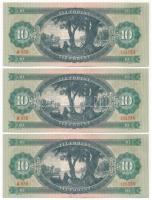 1962. 10Ft (3x) sorszámkövetők "A 958 185333 - A 958 185335" T:I,I-
Adamo F6