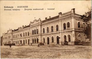 1916 Kolomyia, Kolomyja, Kolomyya, Kolomea; Bahnhof / Dworzec kolejowy / railway station + K.u.K. Bahnhofkommando Kolomea (cut)