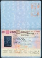 2005 Magyar Népköztársaság által kiállított útlevél orosz beragasztott vízummal