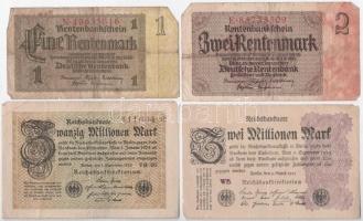 Németország / Weimari Köztársaság / Német Harmadik Birodalom 1923-1939. 8db klf bankjegy T:III,III- Germany / Weimar Republic / German Third Reich 1923-1939. 8pcs of diff banknotes C:F,VG