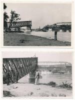 Újvidék, Novi Sad; Pétervárad vár, felrobbantott vasúti híd - 2 db régi képeslap / Grad Petrovaradin / Festung Peterwardein / castle, fortress, ruins of the blown-up bridge - 2 pre-1945 postcards