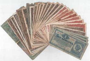 1912-1923. 28db vegyes korona bankjegy T:III-IV ragasztásokkal is