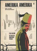 1965 Darvas Árpád (1927- ): Amerika, Amerika, amerikai film, villamosplakát, 23,5x16,5 cm