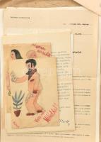 Mikes Lilla színésznő és családtagjainak vegyes levelei, iratai, nagy tétel