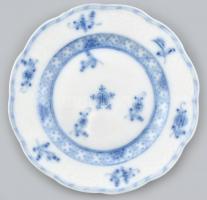 Herendi mázalatti kék virágmintás tányér, jelzett, kis csorbával, d: 14,5 cm