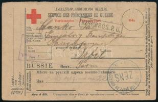 1917 Vöröskeresztes levelezőlap hadifoglyok részére