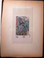 cca 1900 10 db nagyméretű dekoratív erotikus grafika