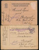 1917 Tábori postai levelezőlap, 2 db