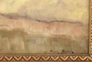 Pádly Aladár (1881-1949): Vízparti fények. Olaj, vászon, jelezve jobbra lent. Apró restaurálással. D...