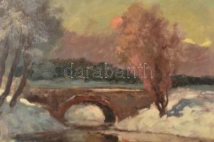 Pádly Aladár (1881-1949): Vízparti fények. Olaj, vászon, jelezve jobbra lent. Apró restaurálással. D...