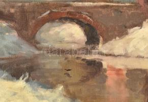 Pádly Aladár (1881-1949): Vízparti fények. Olaj, vászon, jelezve jobbra lent. Apró restaurálással. D...