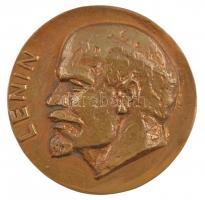 1977. Lenin / 1917-1977 kétoldalas Br plakett (80mm) T:2