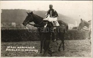 Stall Marchfeld Problem Hr. Selmeczy / horse race, jockey. photo