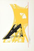 Hervé, Rodolf (1957-2000): Eiffel-torony. Szitanyomat, papír, jelzett. 36x21 cm. / Hervé, Rodolf (1957-2000): Eiffel-tower. Screenprint on paper, signed, 36x21 cm.