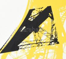 Hervé, Rodolf (1957-2000): Eiffel-torony. Szitanyomat, papír, jelzett. 36x21 cm. / Hervé, Rodolf (19...